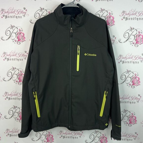 Columbia Other - Columbia jacket zip up coat Men's Gray Jacket with Yellow Accents